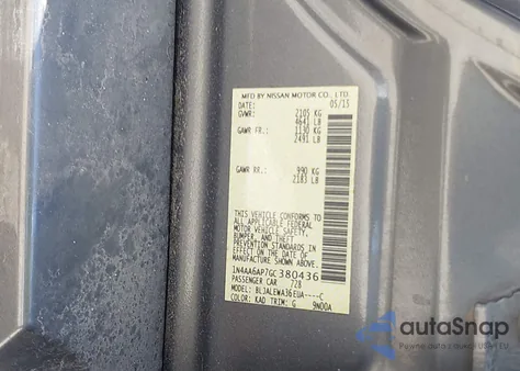 2016 Nissan Maxima 3.5 Sl из США, поврежденный, VIN 1N4AA6AP7GC380436